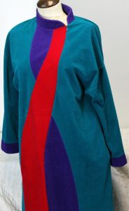 Vanity Fair Teal Fleece Housecoat Robe Women M Zip Long Sleeves Pockets - Fashionconservatory.com