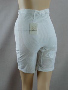 White Vanity Fair Long Leg Girdle, Sz XL Deadstock - Fashionconservatory.com