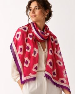 70s 80s Anne Klein for The Vera Companies Silk Scarf