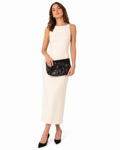 81980s Black Patent and Matte Leather Pouch Clutch - Fashionconservatory.com