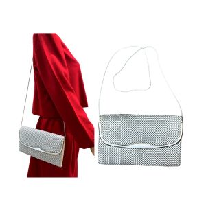 70s White Metal Mesh Shoulder Bag | Clutch 