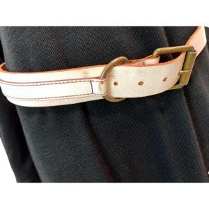 90s White Distressed Leather Belt  - Fashionconservatory.com