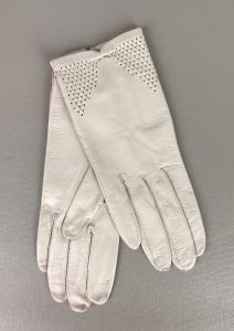 Ivory G.F. Granata Ladies Kid Leather Gloves Roma Size 6 Deadstock 