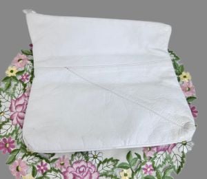 Vintage White Leather Clutch Bag by Toni - Fashionconservatory.com