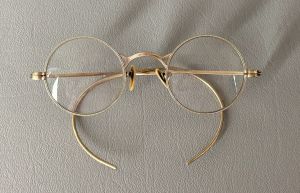 30s - 40s Round 12KGF Goldtone Spectacles Eyewear by Shuron 