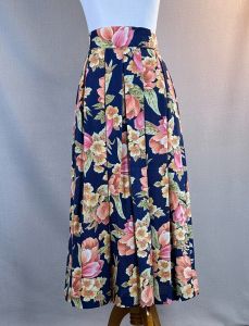 Vtg Floral High Waist Midi Skirt by Worthington, Sz 10 - Fashionconservatory.com