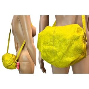 80s Yellow Leather Crossbody Pouch Bag – Deadstock 