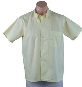 Vintage Deadstock Mans Yellow Gingham Shirt by Montgomery Ward, Sz 15 1/2
