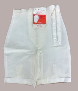 Vintage Deadstock White Long Leg Girdle with Side Metal Zipper, Tantaline by Willoform