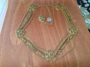 Gorgeous Vintage Gypsy Brass Belt Necklace with Fringe - Fashionconservatory.com