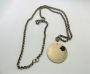 Vintage Coro Disc Pendant Necklace Designer Signed Gold Tone