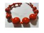 Vintage Choker 1950s Necklace Tomato Orange Red Plastic Graduated Beads