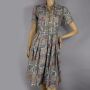 Multicolor Paisley Vintage 60s Cotton Shirtwaist Day Dress S M