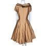 Vintage 1950s Cotton Dress w Bateau Collar & Crinoline Skirt Size M