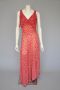 1930s silk bias cut dress with soutache neckline XS-M
