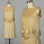 Small 1960s Set Gold Lurex Skirt Sleeveless Top Pencil Skirt Matching Separates Cocktail Rockabilly 