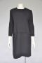 1960s black wool drop waisted Norman Norell dress S/M