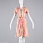 Small 1950s Sherbet Striped Short Sleeve Day Dress Summer Casual Lightweight