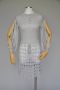 1960s silver metallic lurex dress with open sleeves XS-M