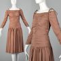 XS 1970s Frank Usher Dress Taupe Jersey
