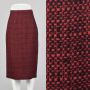 XS 1960s Skirt Wool Tweed Pencil Skirt Red Black Winter Autumn Separates