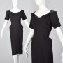 XS 1940s Dress with Lace Trim Short Sleeve Gold Sculptural Rockabilly Cocktail Party