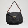 1940s Black Corde Hand Bag Trapunto Top Handle Purse