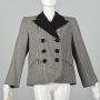 Medium 1940s Jacket Black and White Houndstooth Double Breasted Blazer Rockabilly Outerwear