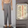 Medium 1950s Mens Gray Pants Hollywood Waist Gaberdine Rockabilly Trouser