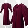 XS 1940s Velvet Burgundy Opera Coat Statement Sleeves Collar 