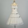 Medium 1950s Black & White Polka Dot Sleeveless Fit & Flare Party Dress