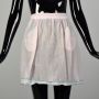 1940s Sheer Pink & Blue Trim Half Apron Skirt w/Pockets