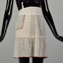 1940s Sheer Flocked Red & White Polka Dot Half Apron