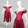 XXL 1980s Loralie Off-Shoulder Magenta Evening Southern Belle Prom Dress