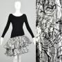 XXS 1980s Asymmetric Backless Prom Dress Silver Lame` Metallic Bodycon Party Dress