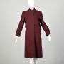 Medium 1970s Swing Coat Maroon Burgundy Wool Autumn Winter Outerwear