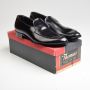 Sz9 1960s Black Leather Loafer Classic Slip-On Casual Shoe Deadstock VTG