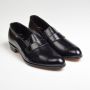 Sz10 Black Leather Loafer Banded Slip-On Shoe Deadstock VTG