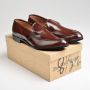Sz8.5 1960s Brown Leather Tru-Flex Loafers Casual Top-Stitched Vintage Shoes