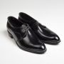 Sz10 1960s Black Leather Derby Shoe Classic Lace-Up Deadstock VTG