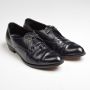 Size 10.5 1980s Black Leather Derby Shoe Lace-Up Tassle Pointed Toe