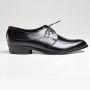 Sz7.5 1960s Black Leather Derby Classic Lace-Up Vintage Shoes