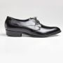 Sz9.5 1960s Black Leather Derby Lace-Up Classic Vintage Shoes