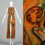 XS | Paisley Print Boho 1970s Maxi Vest Tunic Dress by Sandine Originals