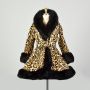Medium 1960s Princess Coat Leopard Winter Coat Fur Trim