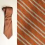 1960s Necktie Silk Orange Silver Gray Thin Diagonal Stripe Tie