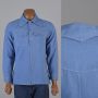 Medium Mens 1970s Shirt Light Blue Western Style Yolk Cowboy Long Sleeve Button Down Snap Front