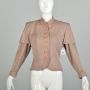 Small 1940s Taupe Jacket with Faux Capelette