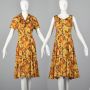 Medium 1950s Dress Yellow Jacket Dress Set Sweetheart Neck 50s Fit and Flare