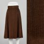 Small Brown Skirt 1970s Corduroy A-line Knee-length High Waist Skirt